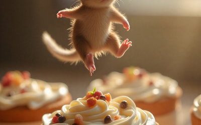 Was ist süß und schwingt sich von Torte zu Torte?