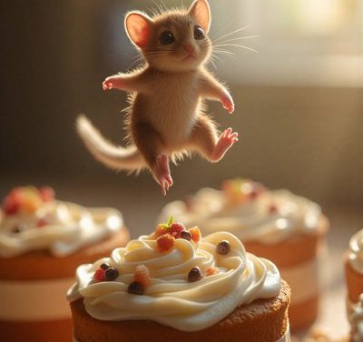 Was ist süß und schwingt sich von Torte zu Torte?