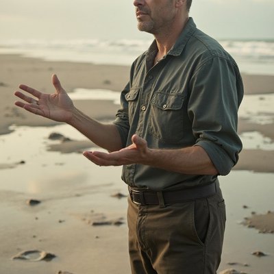 Was macht der Ostfriese bei Ebbe?