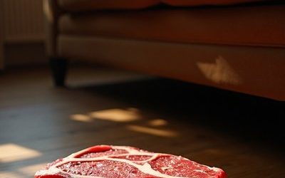 Was macht ein Steak unter dem Sofa?