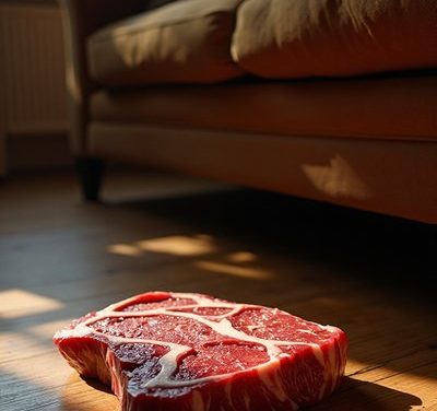 Was macht ein Steak unter dem Sofa?